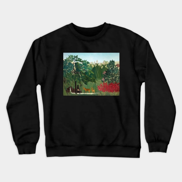 Henri Rousseau - The Waterfall Crewneck Sweatshirt by SybaDesign